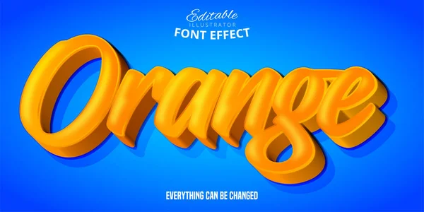 Orange Text Redigerbar Teckensnittseffekt — Stock vektor