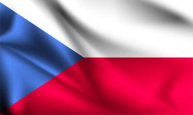 Çek Cumhuriyeti bayrağı rüzgarda dalgalanıyor. bir serinin parçası. Çek Cumhuriyeti bayrağını sallıyor.