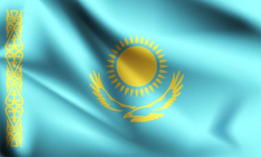 Norveç bayrağı rüzgarla dalgalanıyor, 3 boyutlu illüstrasyon