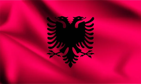 Albania Bandiera Che Soffia Nel Vento Parte Una Serie Albania — Vettoriale Stock