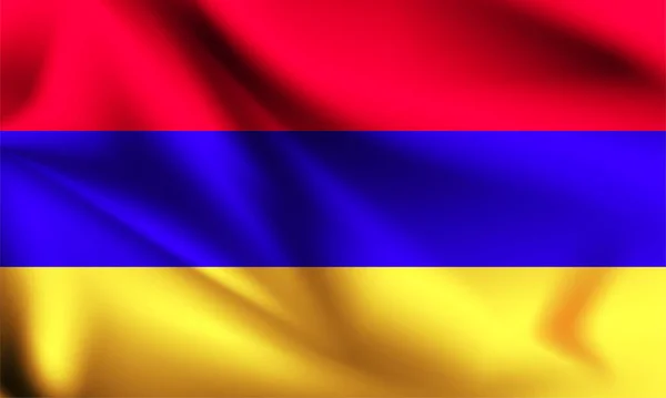 Armenien Flagga Som Blåser Vinden Del Serie Armeniens Flagga — Stock vektor