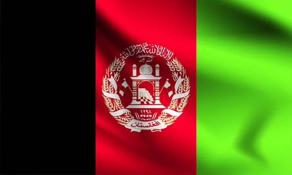 Drapeau Afghan Souffle Dans Vent Fait Partie Une Série Drapeau — Image vectorielle