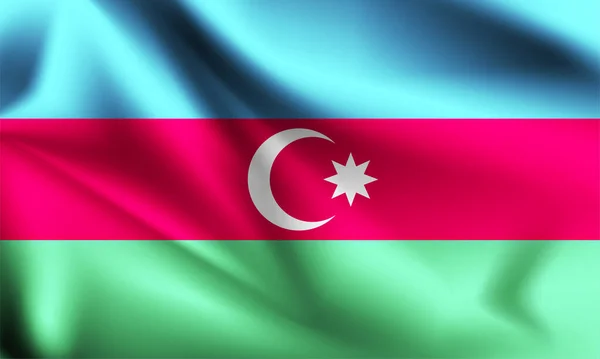 아제르바이잔의 국기가 바람에 날리고 있습니다 연재물의 일부이다 아제르바이잔 국기흔들기 — 스톡 벡터