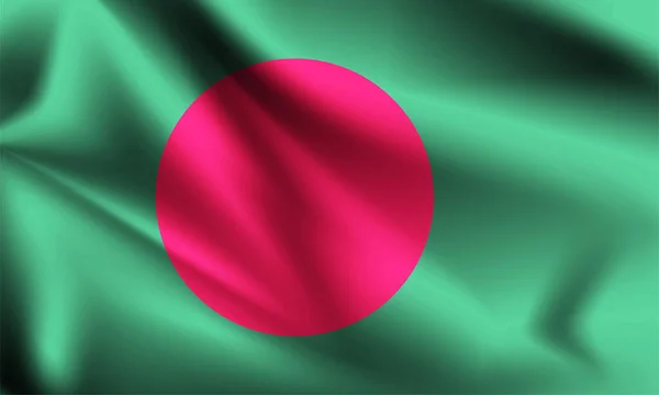 Drapeau Bangladesh Souffle Dans Vent Fait Partie Une Série Drapeau — Image vectorielle