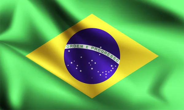 Brazil Zászló Fúj Szélben Egy Sorozat Része Brazília Lengő Zászló — Stock Vector
