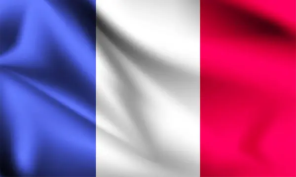 Drapeau France Soufflant Dans Vent Fait Partie Une Série France — Image vectorielle