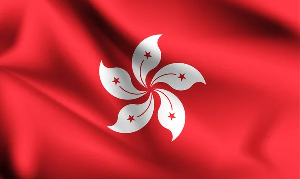 香港国旗随风飘扬 3D图解 — 图库矢量图片