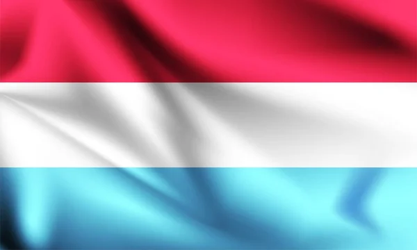 Bandeira Luxemburgo Soprar Vento Parte Uma Série Luxemburgo Acenando Bandeira —  Vetores de Stock