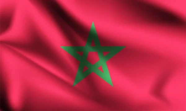 바람에 날리는 모로코 연재물의 일부이다 모로코의 국기흔들기 — 스톡 벡터