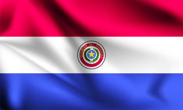 Die Flagge Paraguays Weht Wind Teil Einer Serie Paraguay Schwenkt — Stockvektor