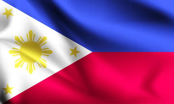 필리핀의 국기가 바람에 날리고 있습니다 연재물의 일부이다 필리핀 국기흔들기 — 스톡 벡터
