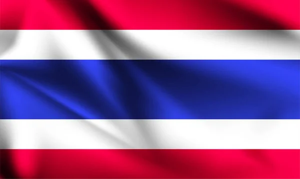 風にタイの旗が吹いている シリーズの一部です タイの旗を振って — ストックベクタ