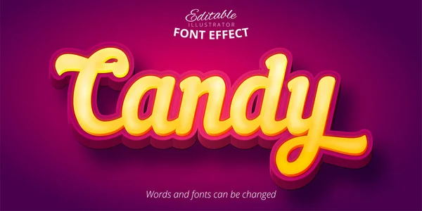 Candy Text Editable Font Effect — Stock Vector