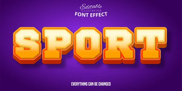 Texto Deportivo Efecto Fuente Editable Naranja Amarillo — Vector de stock