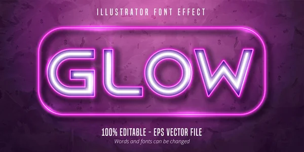 Neon Işıkları Işaret Biçimi Düzenlenebilir Yazı Tipi Efekti — Stok Vektör