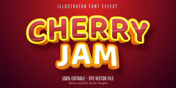 Cherry Jam Text Editable Font Effect — 스톡 벡터