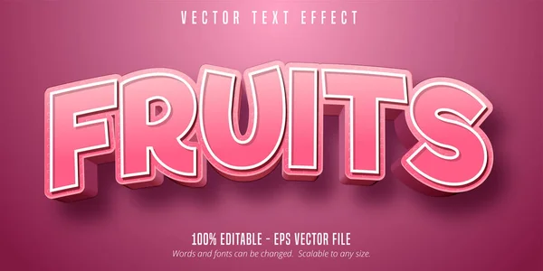 Fruits Text Pastry Style Editable Font Effect — 스톡 벡터