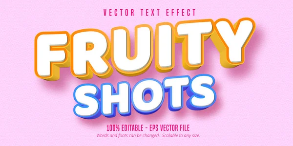 Fruchtige Aufnahmen Text Gebäck Stil Editierbare Schriftart Effekt — Stockvektor