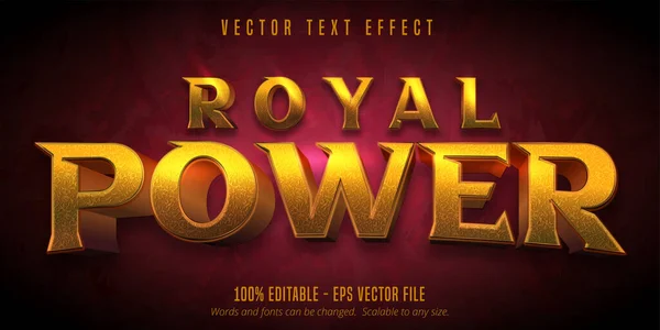 Royal Power Text Zlatý Editovatelný Textový Efekt — Stockový vektor