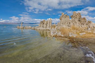 Mounds of the natural formation of tufa at Mono Lake in California, USA. clipart