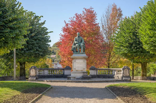 Bronsstaty Louis Pasteur Arbois Frankrike Jura Skulptören Horace Daillion 1901 — Stockfoto