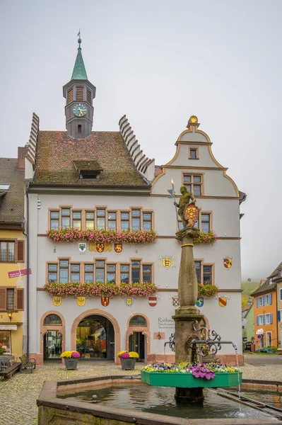 Staufen Breisgau Německo Října 2019 Staufen Breisgau Historická Radniční Fasáda — Stock fotografie