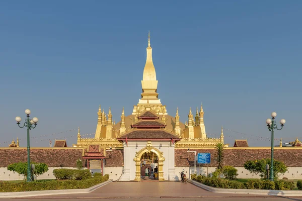 Єнтьян Лаос Лютого 2019 Wat Phra Luang Vientiane Laos — стокове фото