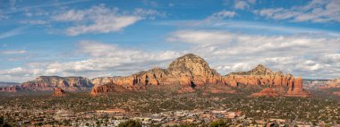 Panoramic view of Sedona, Arizona, USA downtown and mountains. clipart