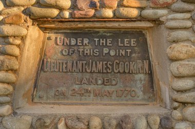 The site of Captain Cook's landing point in Australia.  The point is close to the town Seventeen Seventy named after the year of the landing. clipart