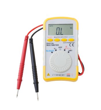 multimetre üzerinde beyaz izole