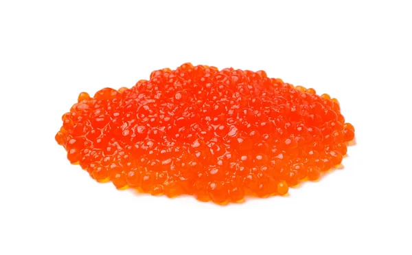 Caviar vermelho isolado sobre branco — Fotografia de Stock