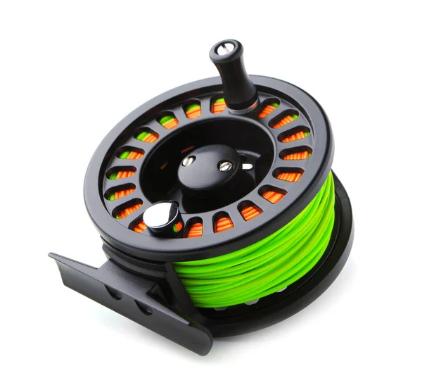 Fly fishing reel with line — Stock Photo, Image