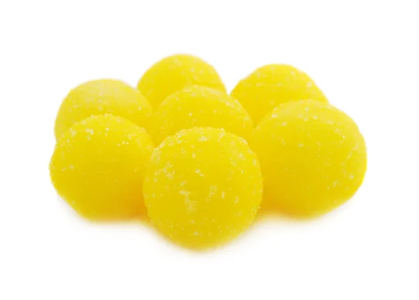 Żółte, okrągłe cukierki — Zdjęcie stockowe