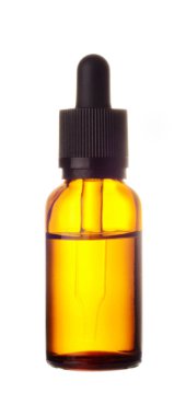 Tıp kahverengi şişe cam üzerinde beyaz izole