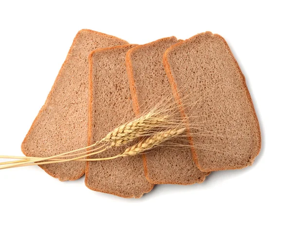 Ψωμί σικάλεως με αυτιά που απομονώνονται σε λευκό — Φωτογραφία Αρχείου