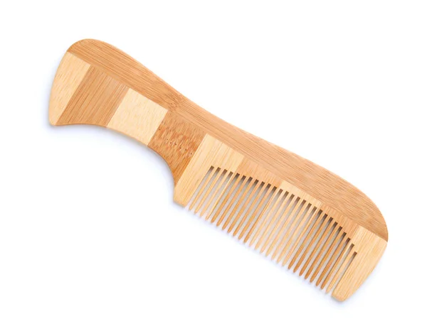 Comb made of bamboo isolated on white — Stock Photo, Image