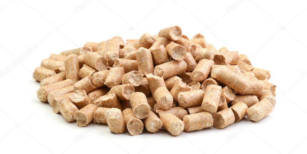 Wood pellets isolated 