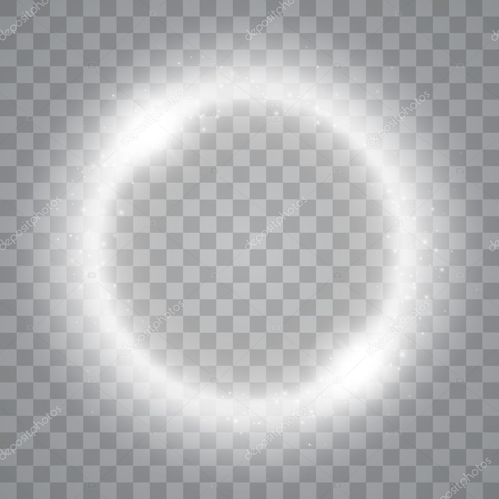 Round shiny frame background with lights. Abstract luxury light ring. Vector