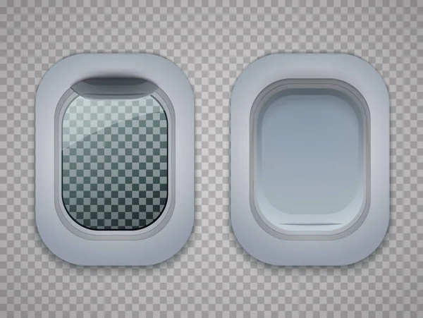 Набір вікон літаків. Плоскогір'я ізольовані на прозорому фоні. Векторні . — стоковий вектор