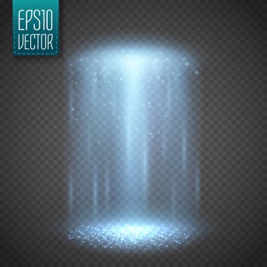 Ufo ışık demeti transparnt arka plan üzerinde izole. Vektör
