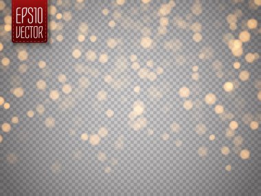 Parlayan bokeh şeffaf arkaplanda izole edildi. Noel konsepti