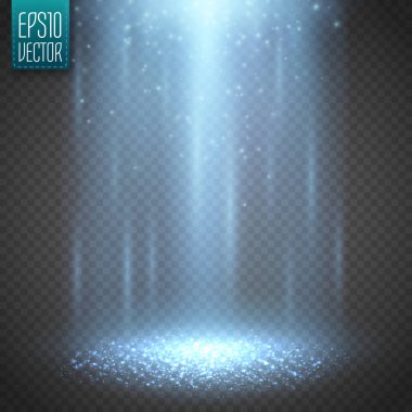 Ufo ışık demeti transparnt arka plan üzerinde izole. Vektör