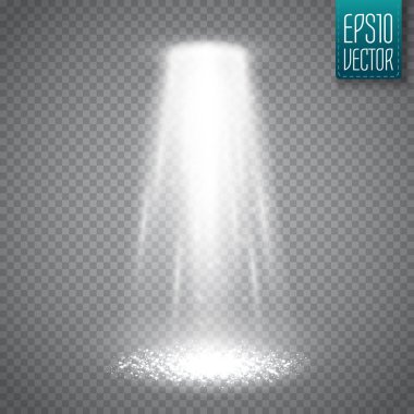 Ufo ışık demeti transparnt arka plan üzerinde izole. Vektör