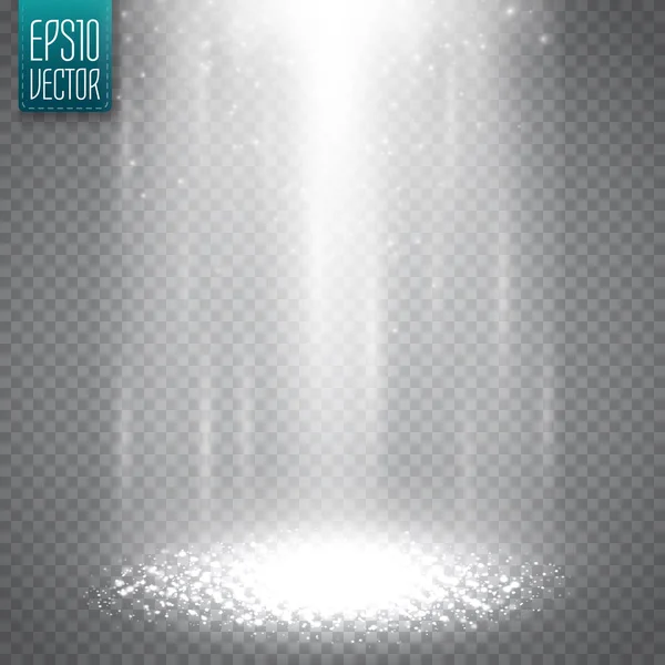 Ufo-Lichtstrahl isoliert auf transparentem Hintergrund. Vektor — Stockvektor