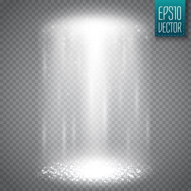 Ufo ışık demeti transparnt arka plan üzerinde izole. Vektör