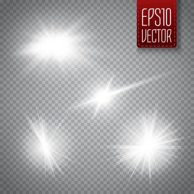 Parlayan ışıklar efekt, parlama, patlama ve yıldızlar.