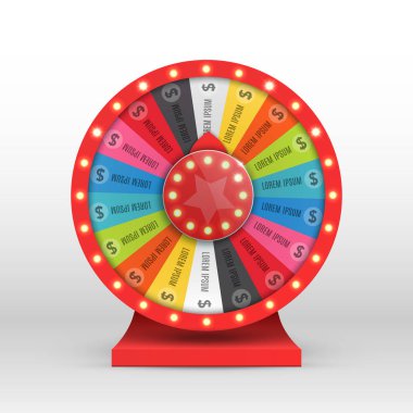 Şans ya da servet Infographic renkli Çarkıfelek. Vektör