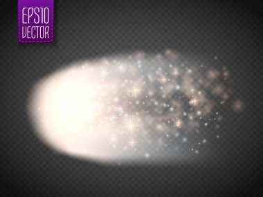 Kuyruklu yıldız, meteor veya Saydam arka plan ateşe. Vektör kızdırma hareket