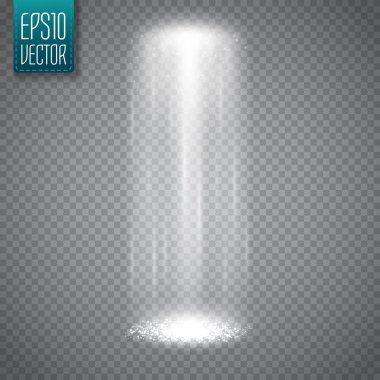 Ufo ışık demeti saydam arka plan üzerinde izole. Sihirli bir projektör. Vektör