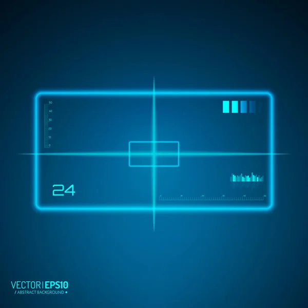 Sniper scope isolé. Concept de cible au néon. Élément d'interface de jeu. Vecteur — Image vectorielle